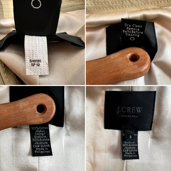 J. Crew Collection Icon Trench Coat, khaki, size 2 - Picture 11 of 13